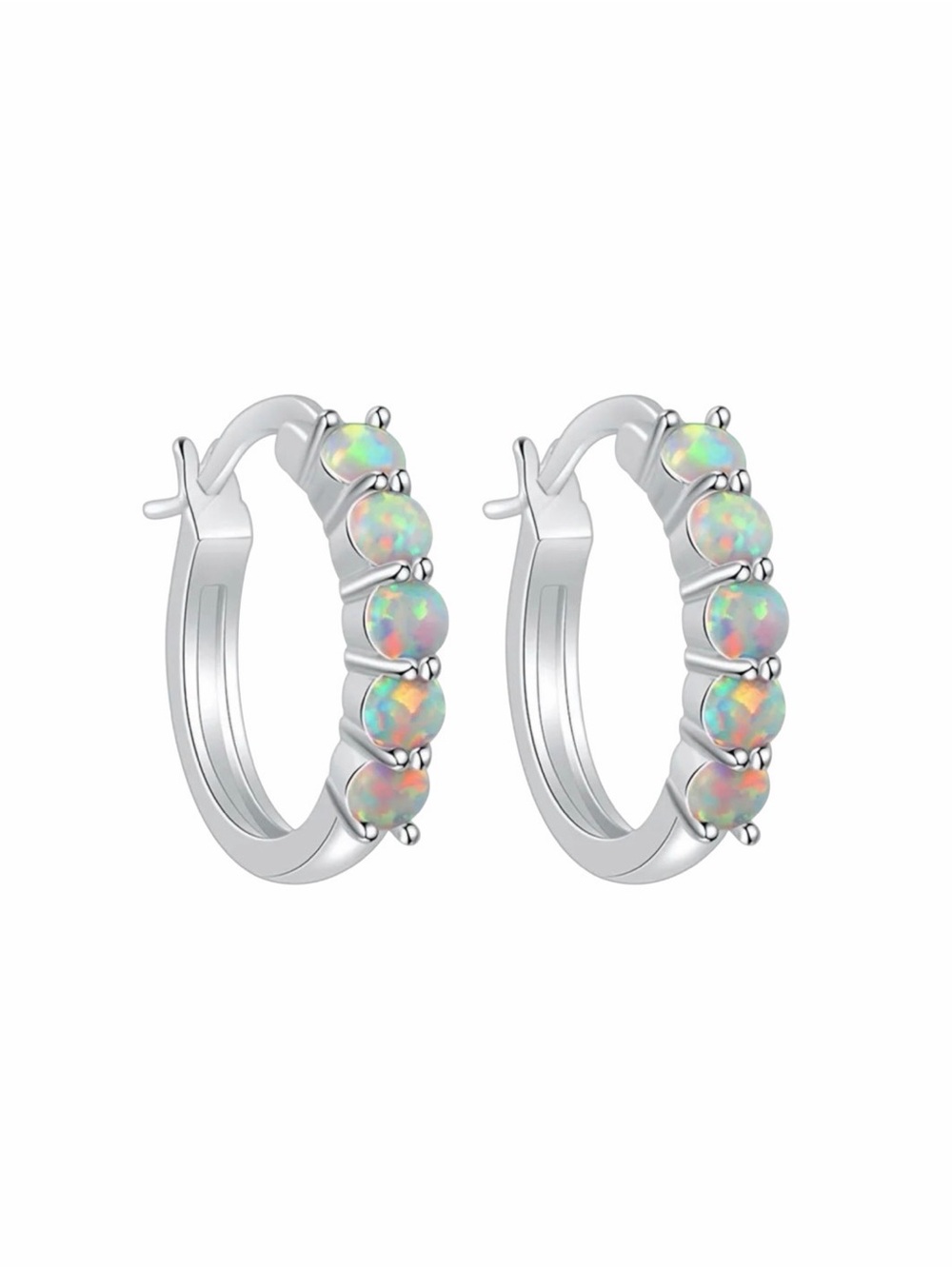 Opalescent Hoop Earrings NWT